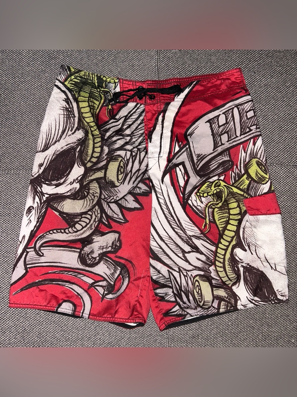 Rare Y2K Tony Hawk Grunge All Over Print Board Shorts
